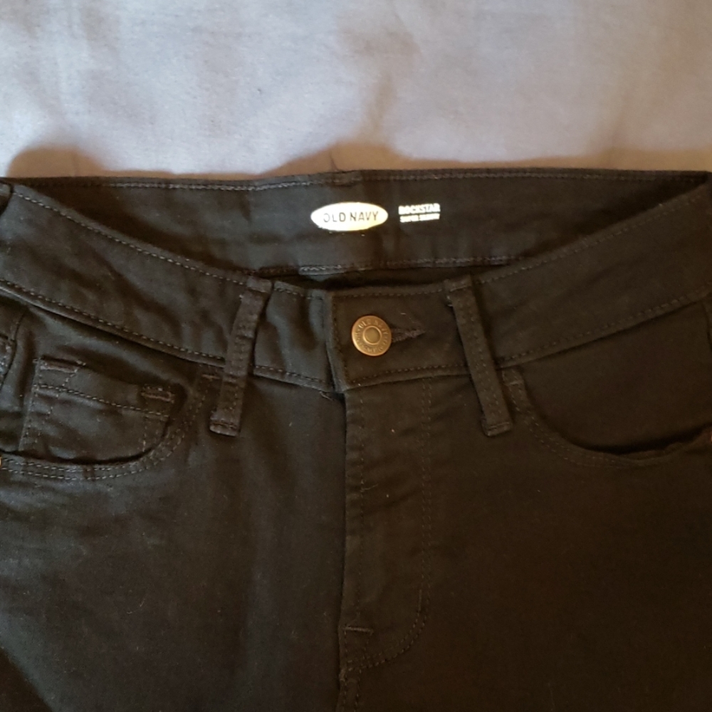 Old Navy black rockstar super skinny jeans - Picture 2 of 2